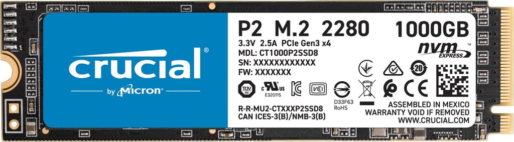Crucial P2 2TB NVMe PCIe M.2 SSD H8738