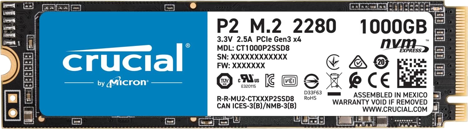 Crucial P2 2TB NVMe PCIe M.2 SSD H8738