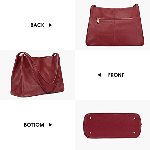 Kattee Leather Tote Bag for Women, Casual Shoulder Hobo Purse with Magnetic Snap Closure U606