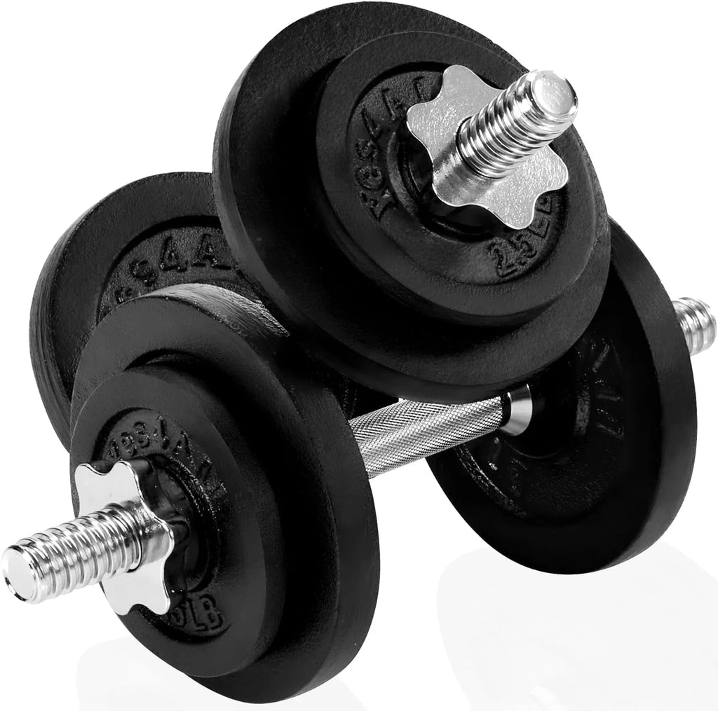 Yes4All 200 lbs Adjustable Dumbbell Set, Cast Iron Pair D6439