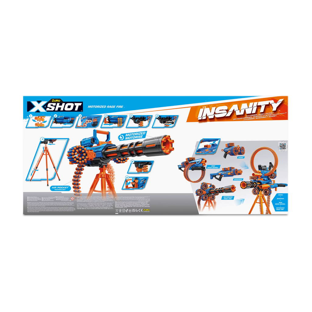 X-Shot Insanity Motorized Rage Fire by ZURU Dart Blaster for Ages 8+ W352168