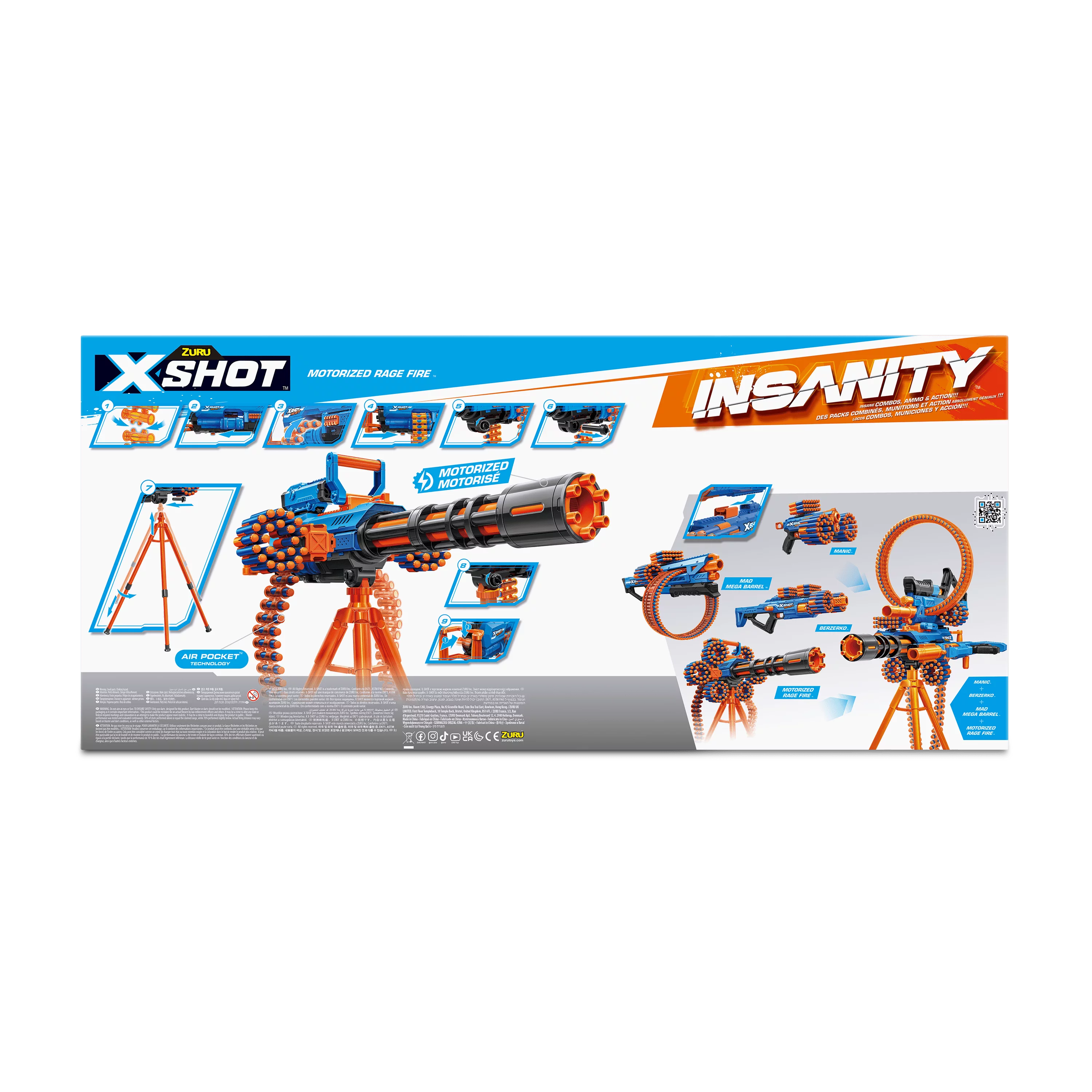 X-Shot Insanity Motorized Rage Fire by ZURU Dart Blaster for Ages 8+ W352168