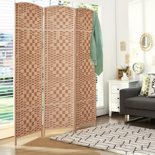 Rose Home Fashion 6 ft Tall Room Divider 4 Panel Folding Privacy Screen, Dark Coffee C8634