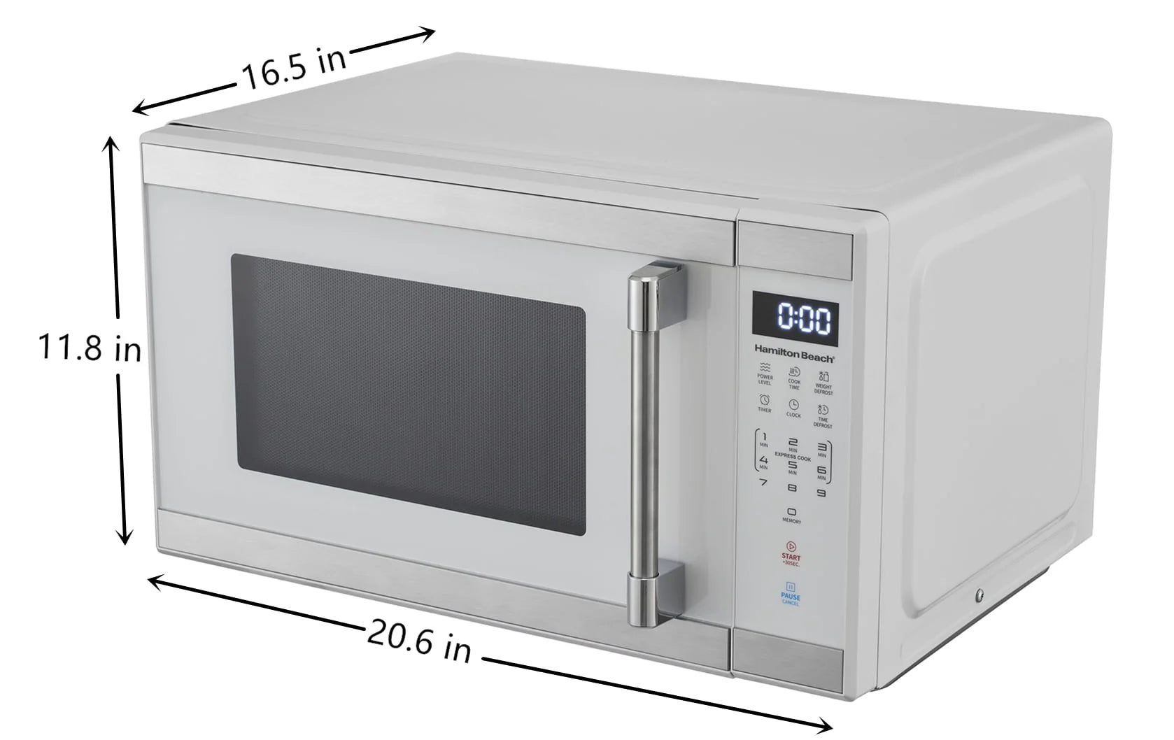 Hamilton Beach 1.1 cu ft Countertop Microwave Oven Stainless Steel U764319