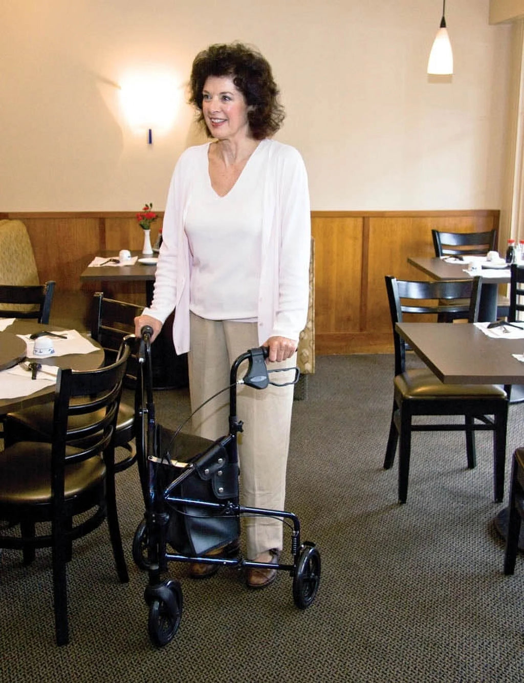 Carex Aluminium 3 Wheel Rollator Walker for Seniors, Height Adjustable Y94999