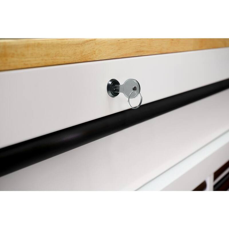 72 in. W Heavy Duty Mobile Workbench Cabinet with Adjustable Height Wood Top S94904