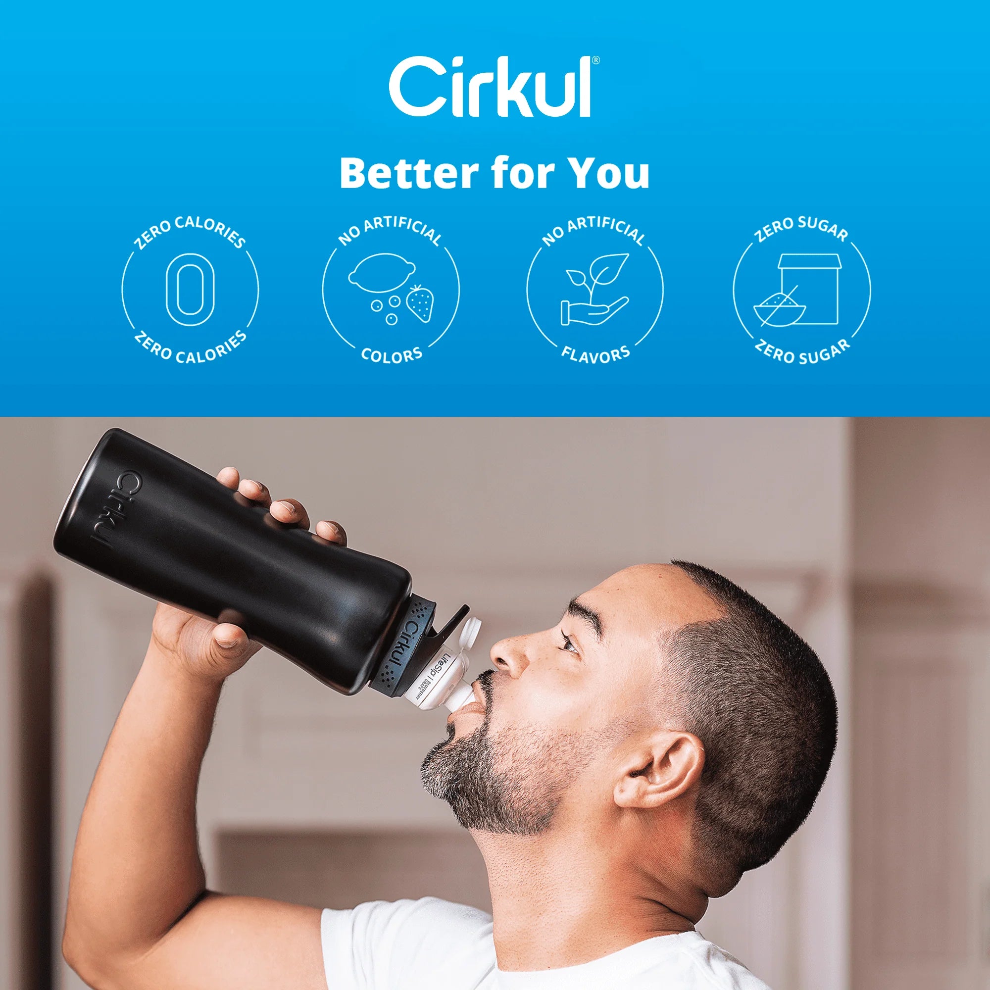 Cirkul 32oz Rose Gold Stainless Steel Water Bottle Starter Kit with 2 Flavor Cartridges Y563