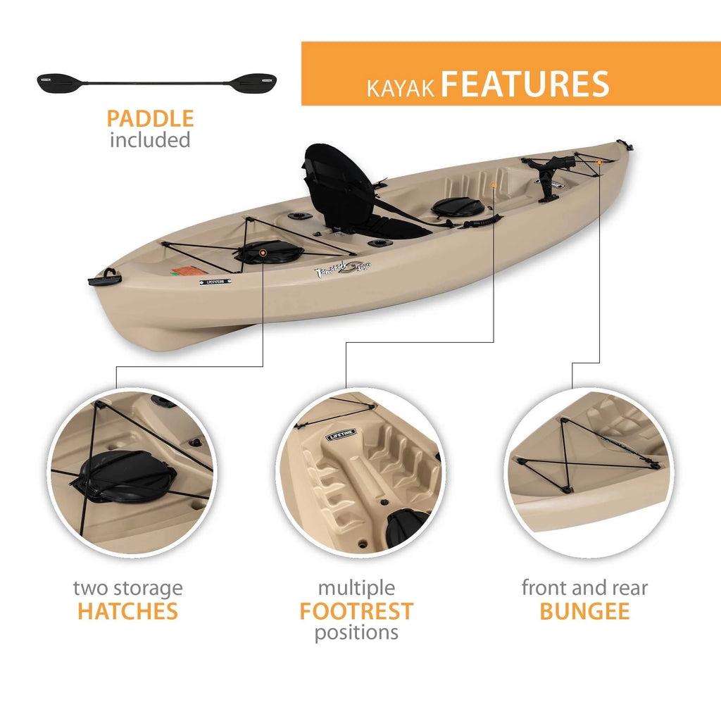 Lifetime Tamarack Angler 10 ft Sit-on-Top Fishing Kayak, Tan Y36375