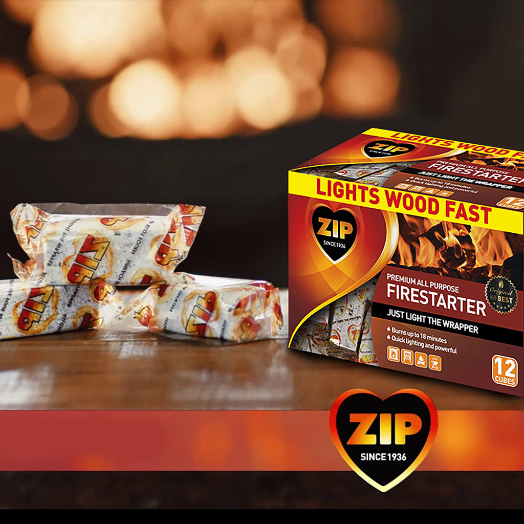 Zip Firestarters 12 Pack for Wood or Charcoal U543148