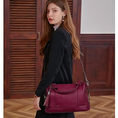 HESHE Women's Genuine Leather Crossbody Handbag F1819
