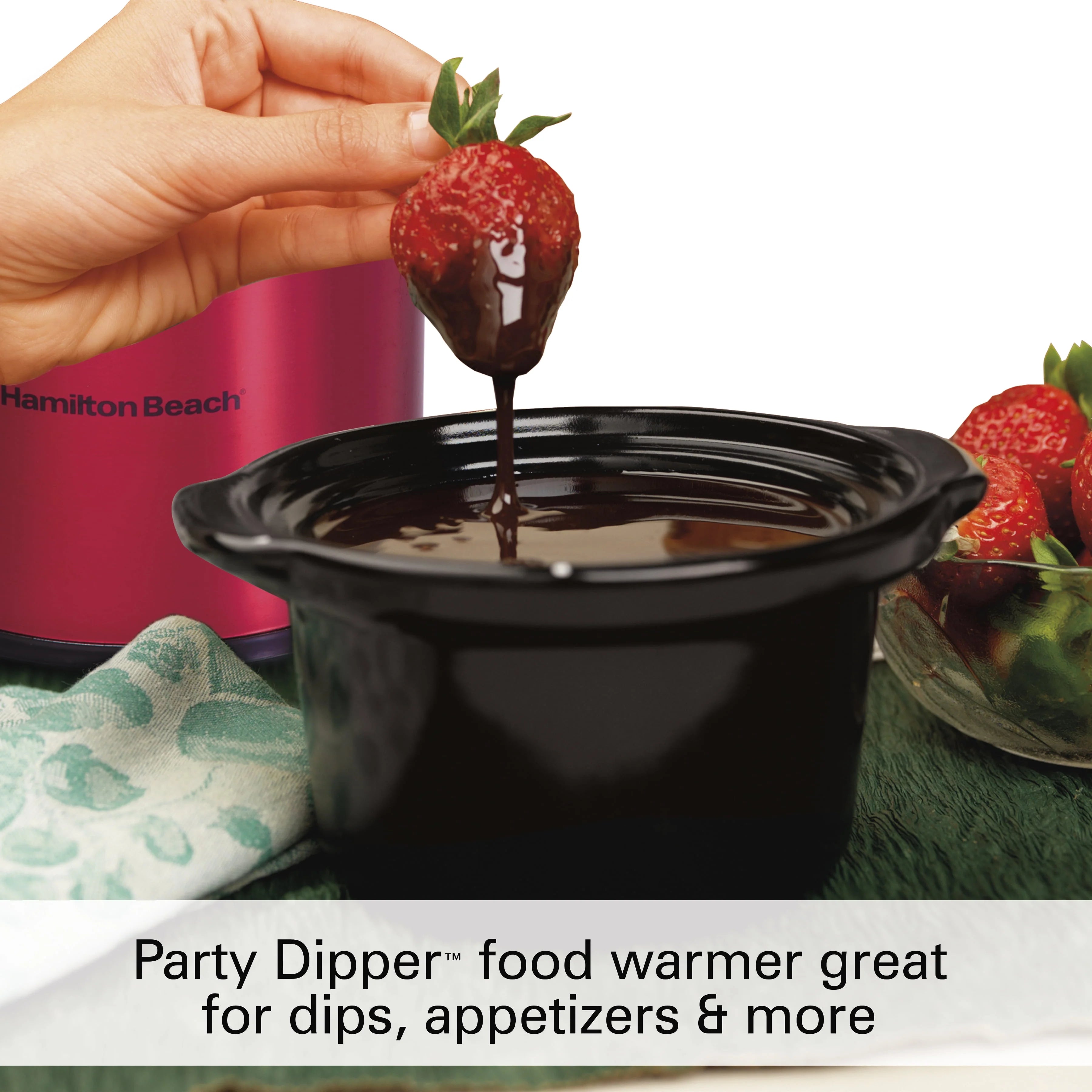 Hamilton Beach Stay or Go Programmable Slow Cooker with Party Dipper, 7 Quart, Red M628782
