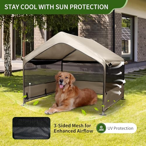 Summertrail Extra Large Dog House Outdoor Tent with Breathable Mesh Windows, Gray U95297
