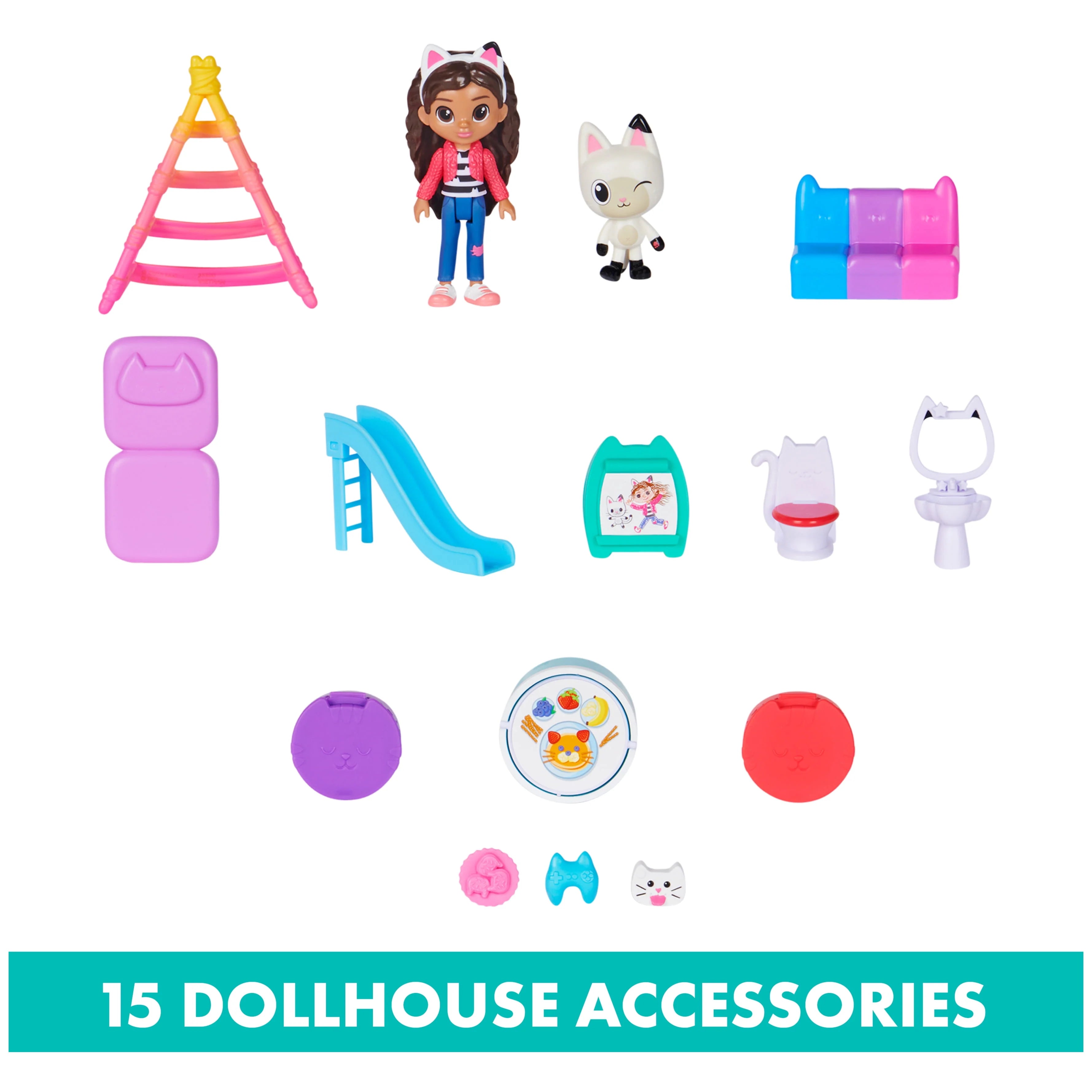 Gabby's Dollhouse Purrfect 2-Foot Tall Playset with Sounds, 15 Pieces C973894