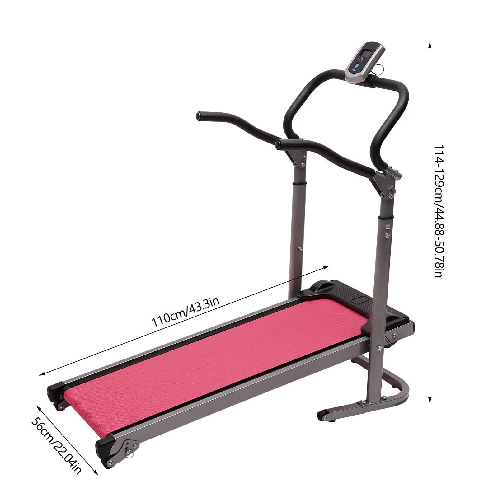 MIDUO Home Folding Treadmill with Incline Pink Y55541