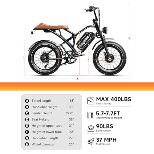 Electric Bike for Adults, 2000W Motor, 48V 25AH Battery, 20" Fat Tires S65549
