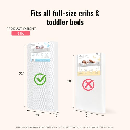 Dream On Me Breathable Firm Foam Crib and Toddler Bed Mattress S67206