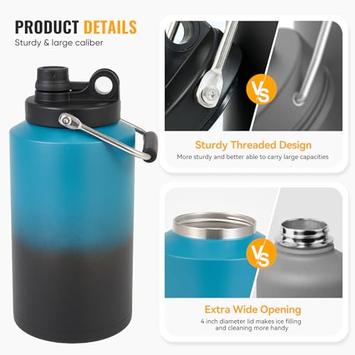 Kerilyn Insulated Gallon Jug 128oz Stainless Steel Double Vacuum Water Bottle M8713