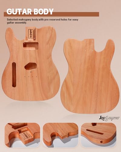 Leo Jaymz DIY Single Cut Electric Guitar Kit Mahogany Rosewood B148