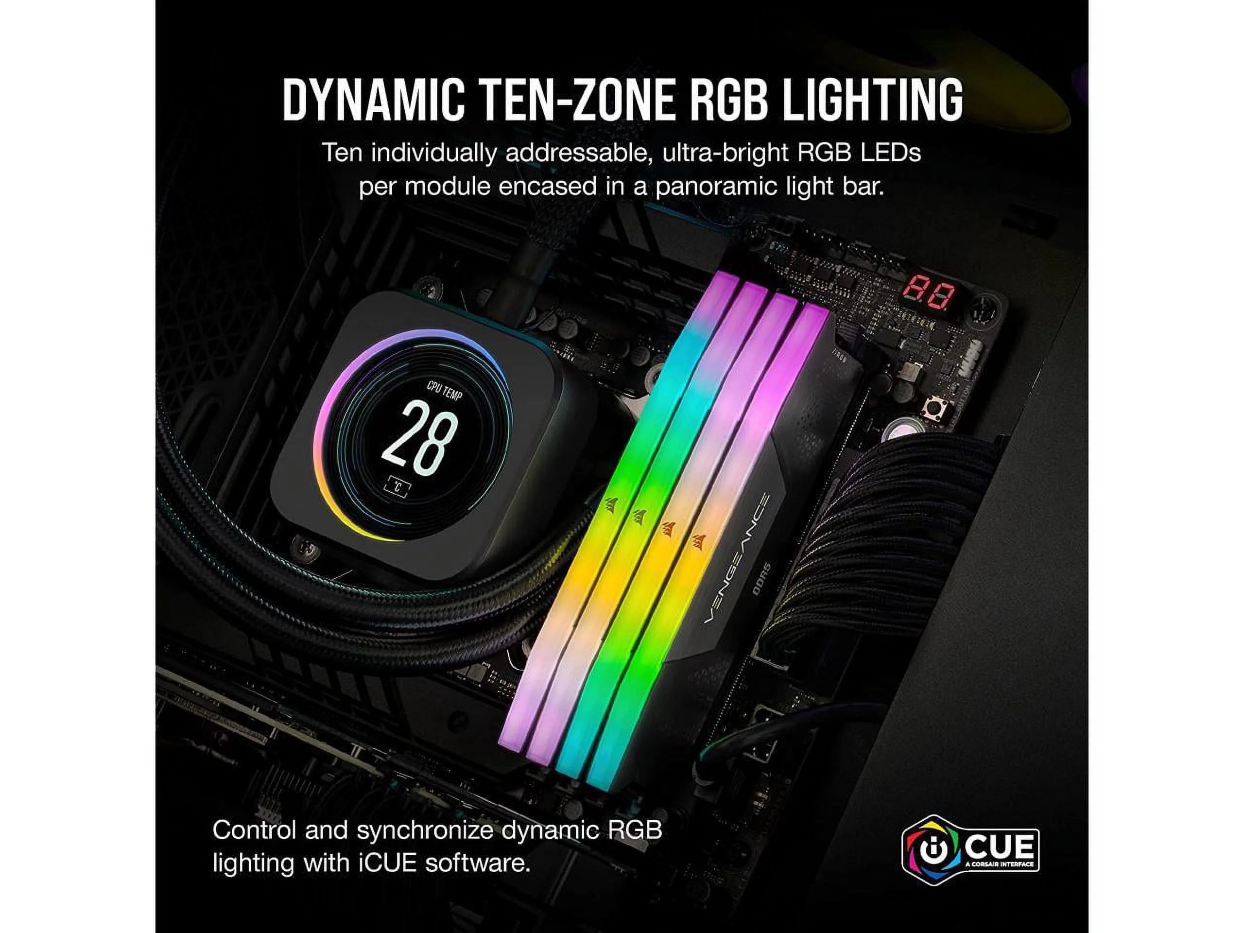 CORSAIR Vengeance RGB 32GB DDR5 5200 Desktop Memory F62145