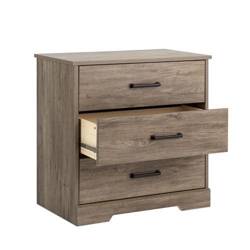 Prepac Sonoma Tall Nightstand with 3 Drawers, Black Q28004