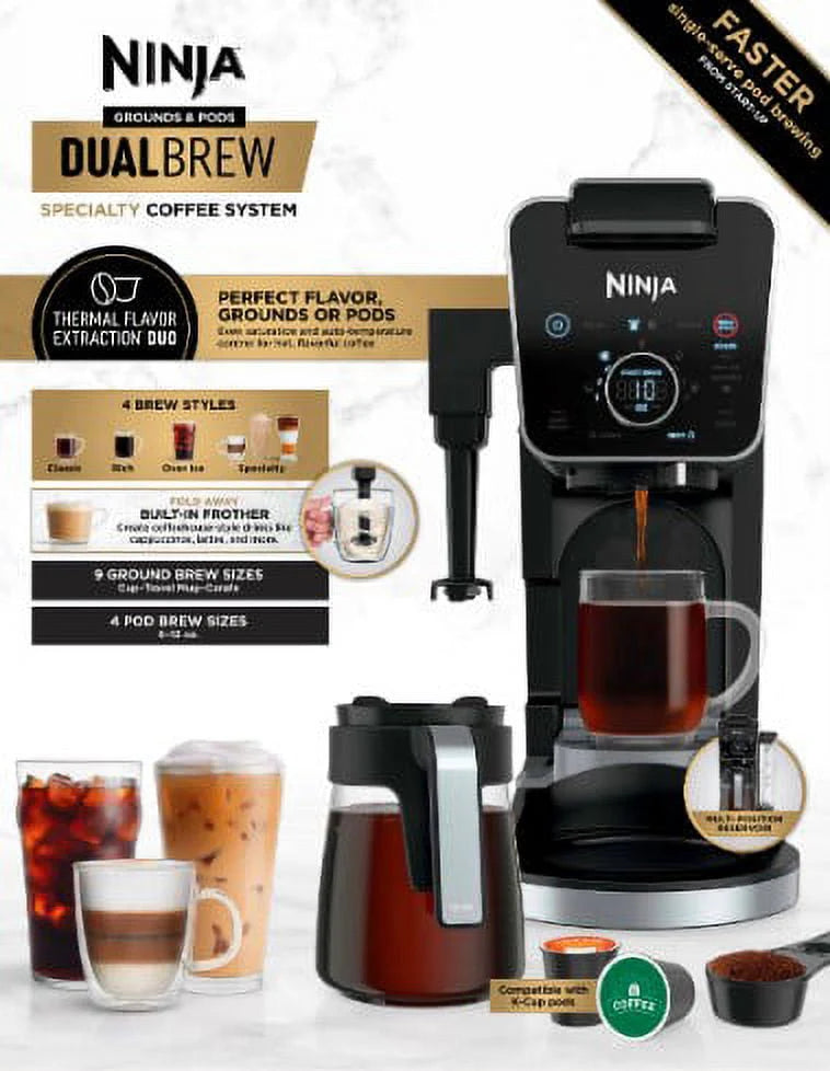 Ninja CFP300 DualBrew Specialty Coffee System, 12-Cup Drip Coffee Maker S172
