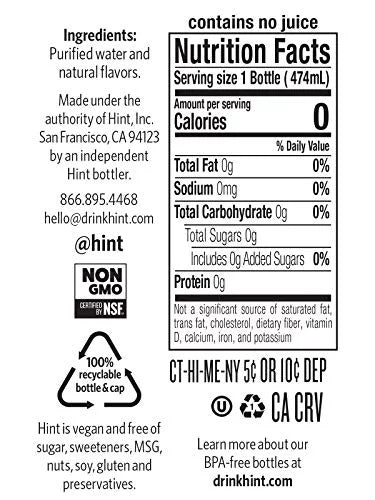 Hint Water Best Sellers Pack (Pack of 12), 16 oz, Zero Sugar J751