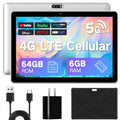 JUNYANG Android 13 Tablet with SIM Card Slot,10.1 Inch Cellular Tablets with Case, 4G LTE Tablet & Phone (Makes Calls), 64GB ROM (1TB Expand), 5MP+8MP Camera BT5.0 GPS 5G WiFi, Parental Control