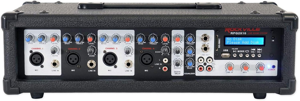 Rockville RPG2X10 PA System with 10" Speakers, Stands, Mics & Bluetooth F701991