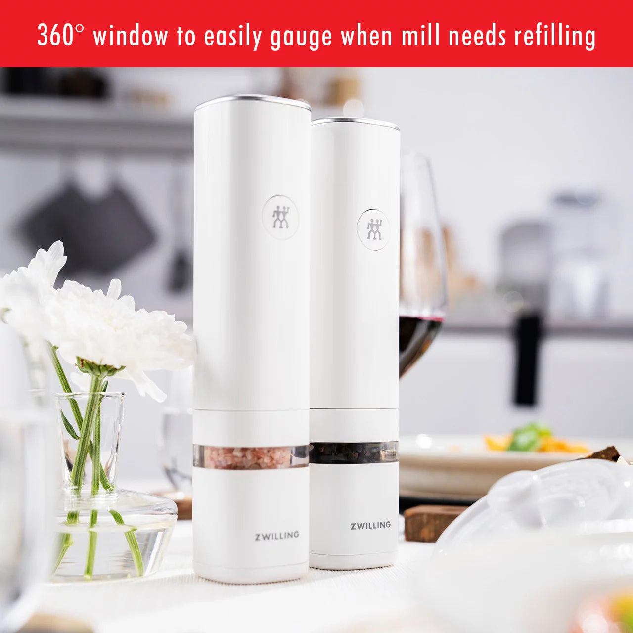 ZWILLING Enfinigy Electric Salt and Pepper Mill, White P408