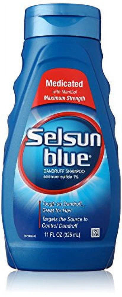 Selsun Blue Maximum Strength Medicated Anti-Dandruff Shampoo with Menthol, 11oz E4657