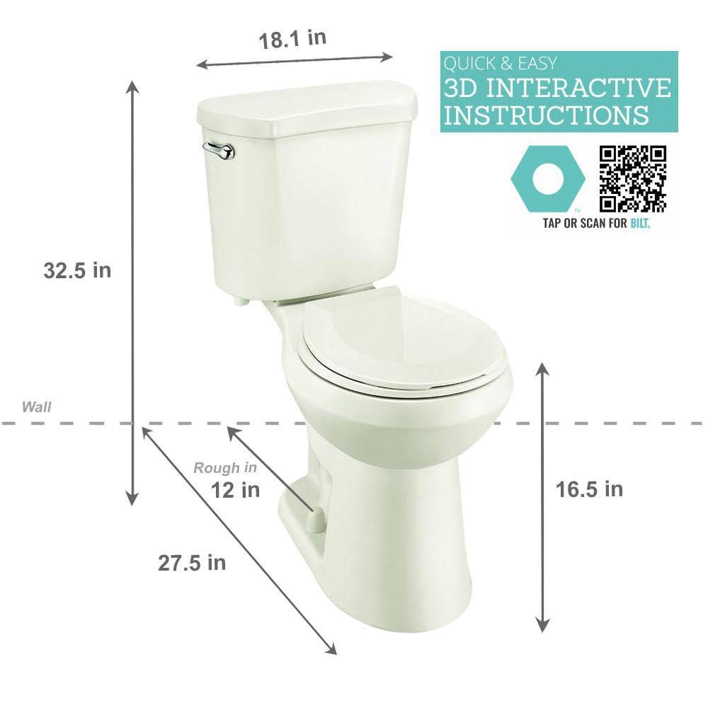 Glacier Bay 1.28 GPF Round Toilet in Biscuit K1162