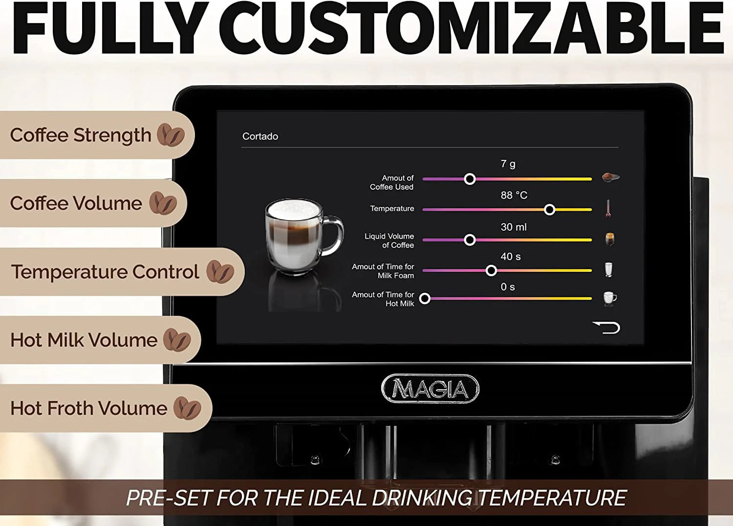 Zulay Kitchen Magia Super Automatic Espresso Machine 1800ml Black Y69142