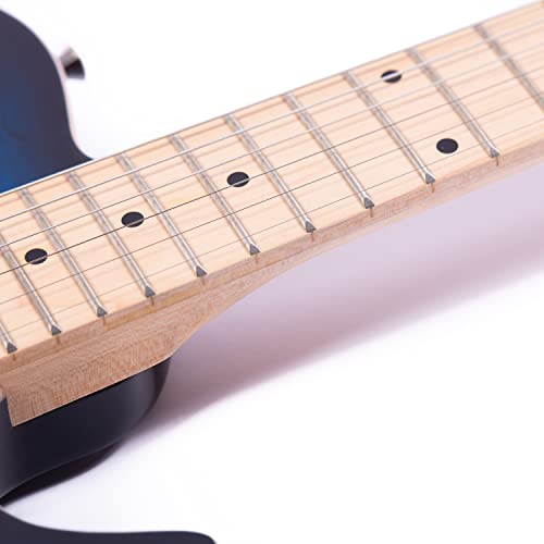 Grote Electric Guitar Semi-Hollow Body Tele Style Basswood Maple Neck Chrome Hardware Blue X47636
