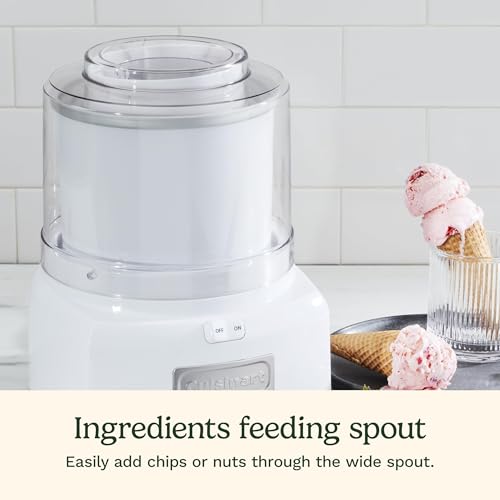 Cuisinart Ice Cream Maker, 1.5 Quart, Sorbet & Frozen Yogurt, ICE-21P1, White A833541