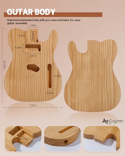 Leo Jaymz DIY Single Cut Electric Guitar Kit Mahogany Rosewood B148