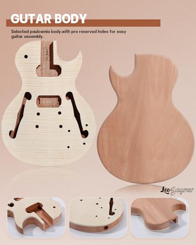 Leo Jaymz DIY Single Cut Electric Guitar Kit Mahogany Rosewood B148