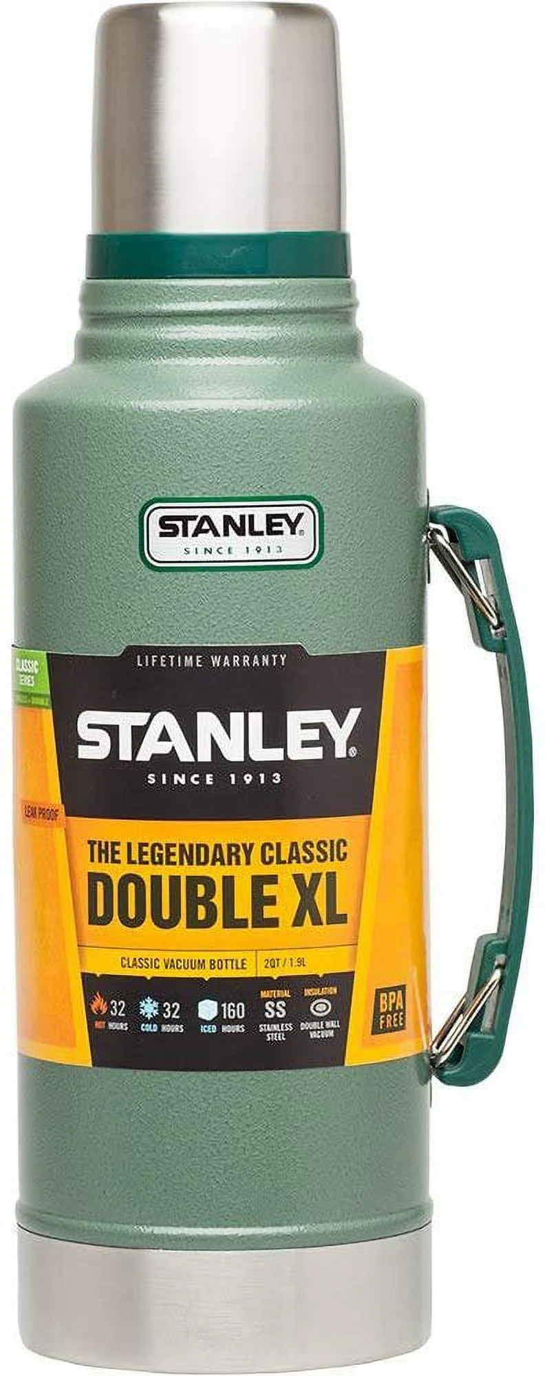 Stanley Classic Vacuum Bottle 2QT Hammertone Green Z97116