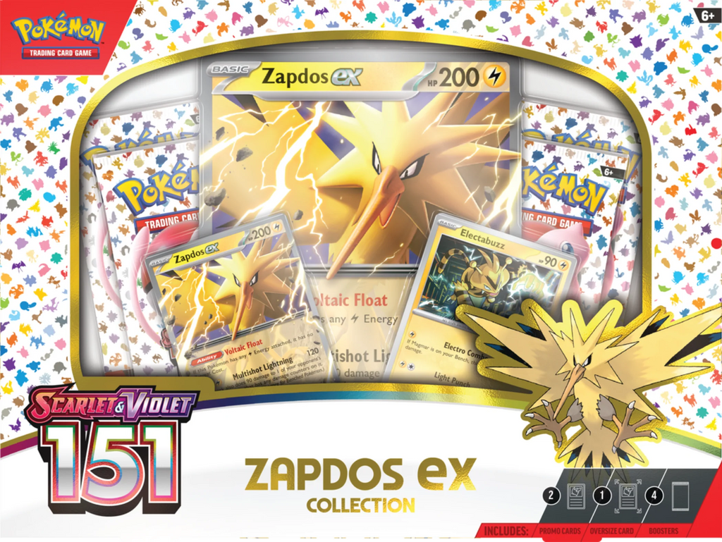 Pokemon Trading Card Games Scarlet & Violet 3.5 151 Collection Zapdos Ex - 4 Pokemon Tgc Scarlet & Violet—151 Booster Packs