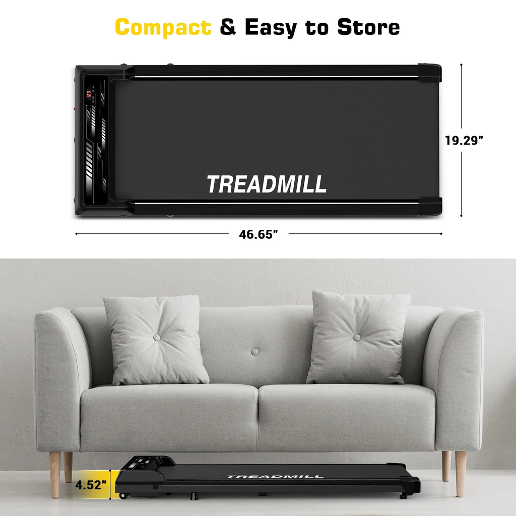 Under Desk Treadmill Walking Pad 2.25HP with Remote, Black J5158