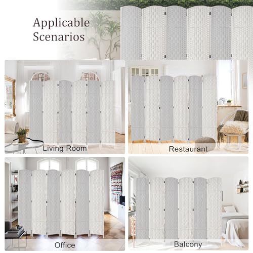 Rose Home Fashion 6 ft Tall Room Divider 4 Panel Folding Privacy Screen, Dark Coffee C8634