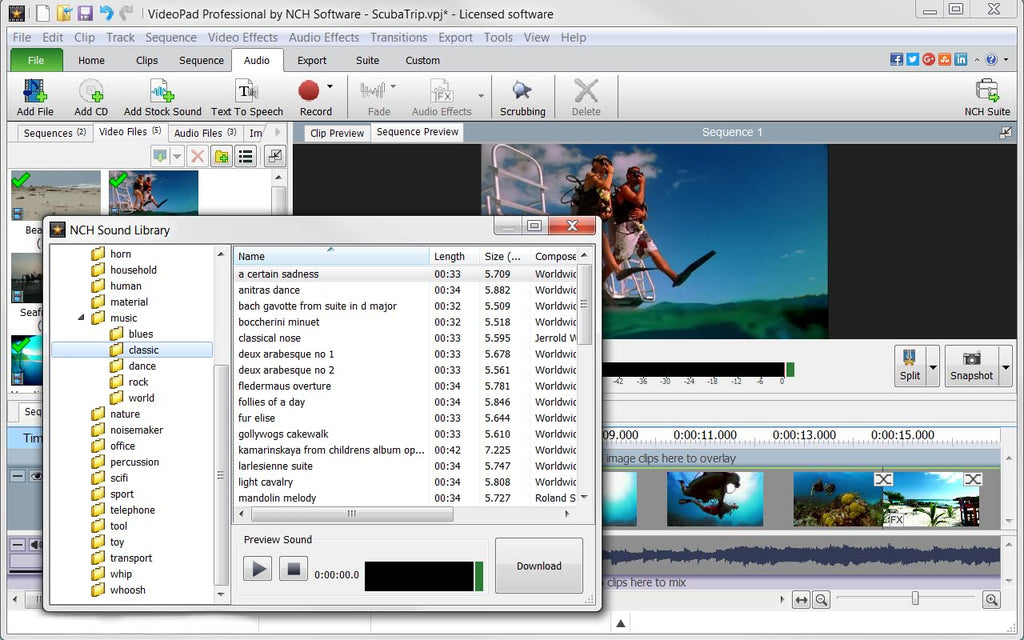 VideoPad Video Editor - Video Editing Software with Transitions and Effects J961