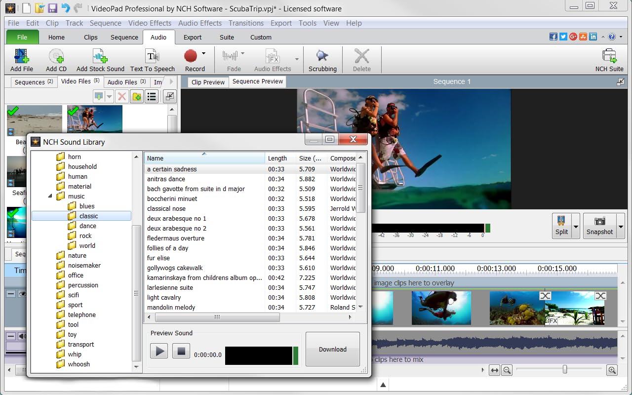 VideoPad Video Editor - Video Editing Software with Transitions and Effects J961