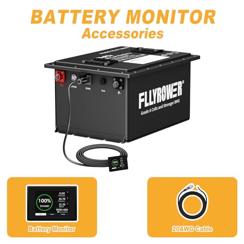 FLLYROWER 12V 100Ah LiFePO4 Battery with BMS for Marine RV Solar I833