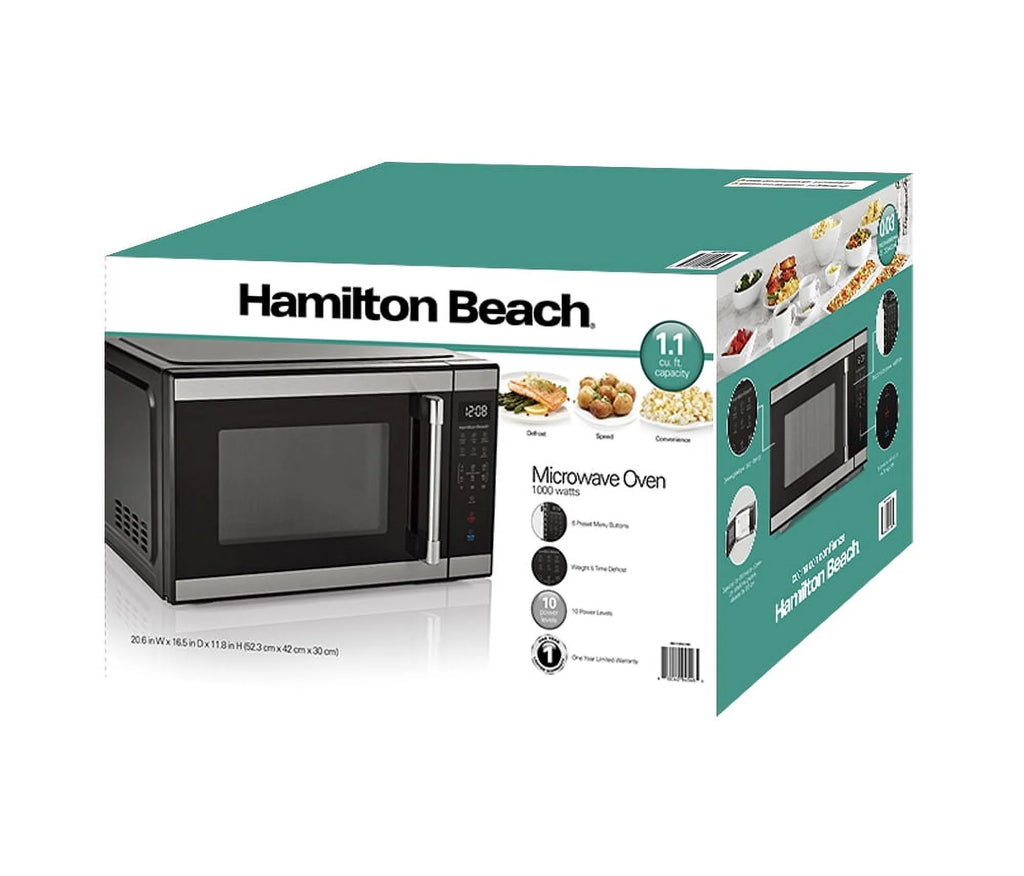Hamilton Beach 1.1 cu ft Countertop Microwave Oven Stainless Steel U764319