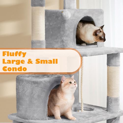 Yaheetech 62.5in Cat Tree with Platform & Hammock, Dark Gray L747397