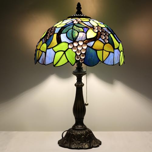 Tiffany Stained Glass Table Lamp Sea Blue Pear J2662