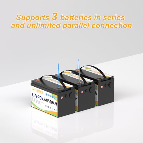 FLLYROWER 12V 100Ah LiFePO4 Battery with BMS for Marine RV Solar I833