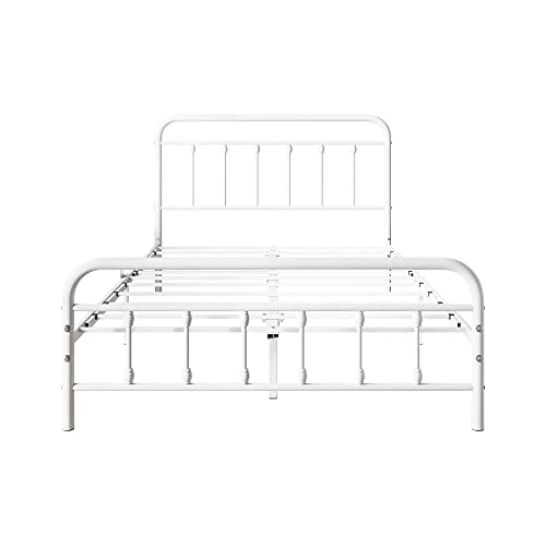Vintage Full Size Metal Bed Frame with Headboard and Footboard, Black Z946901