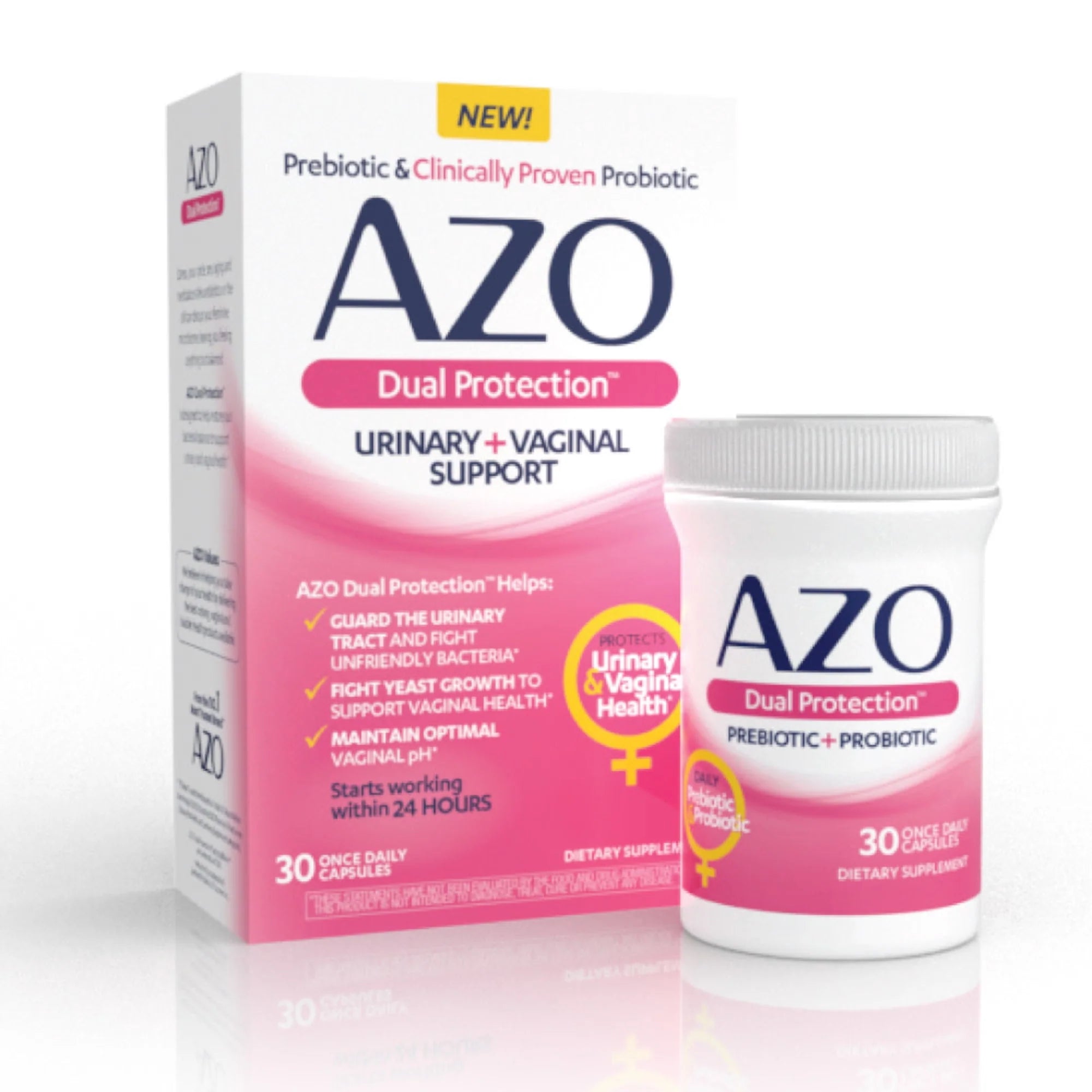 AZO Dual Protection™ Urinary + Vaginal Support Women's Prebiotic Probiotic, 30 count G7786