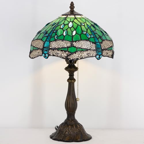 Tiffany Stained Glass Table Lamp Sea Blue Pear J2662
